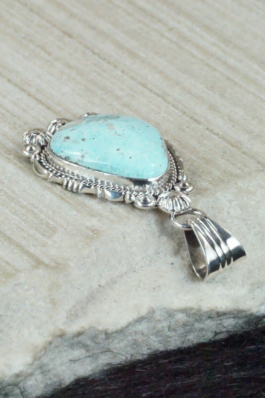 Turquoise and Sterling Silver Pendant - Daniel Benally
