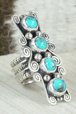 Turquoise & Sterling Silver Ring - Cris Nez - Size 8.5