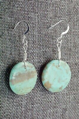Turquoise & Sterling Silver Earrings - Joe Garcia - Santo Domingo