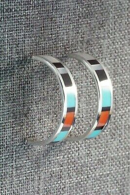 Multi Stone Inlay & Sterling Silver Earrings - Robin Chavez