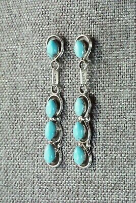 Turquoise & Sterling Silver Earrings - Kenneth Natewa
