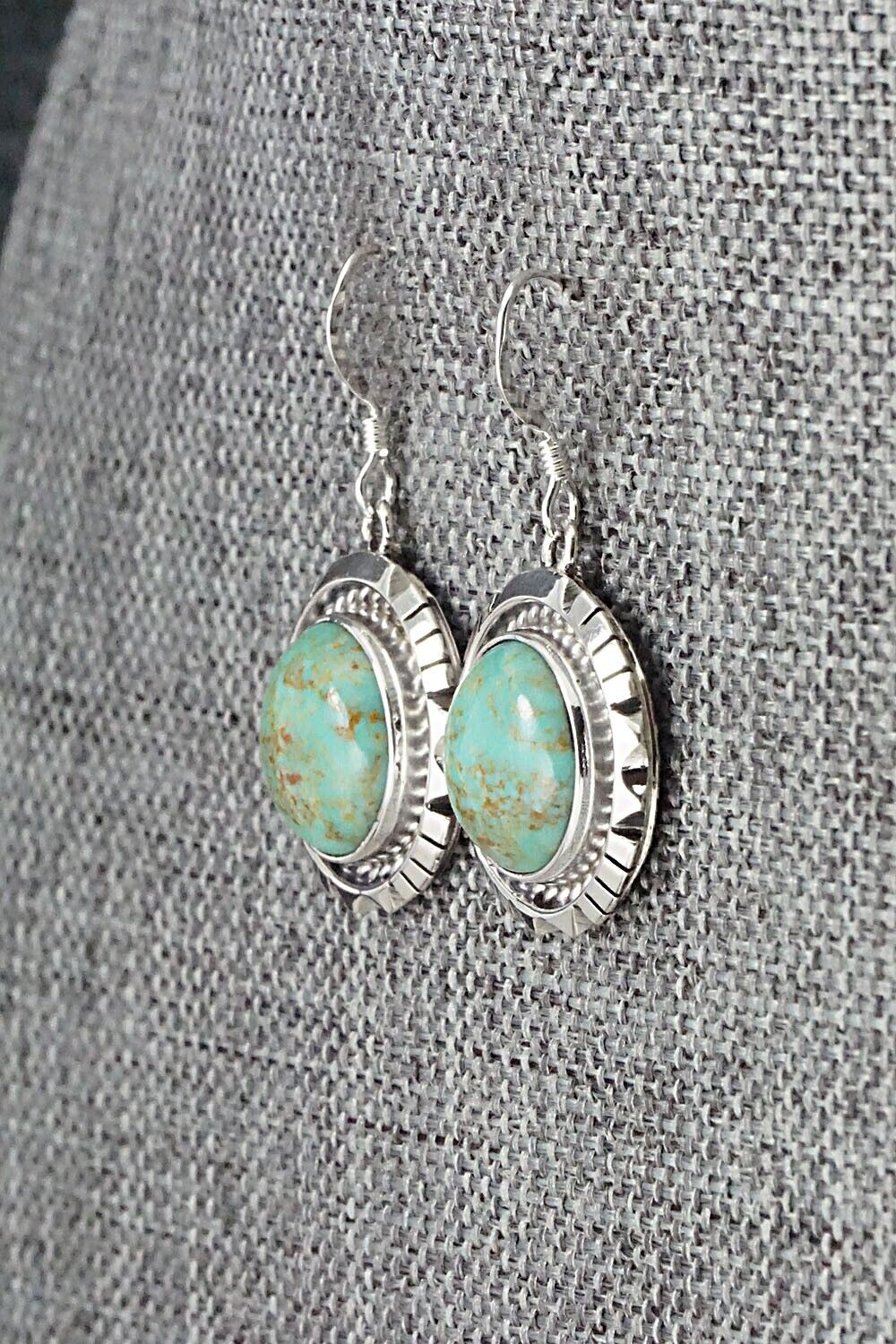 Turquoise & Sterling Silver Earrings - Amos Begay