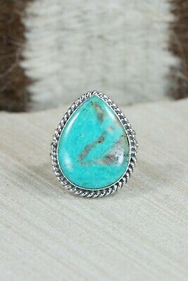 Navajo Turquoise and Sterling Silver Ring - Tom Dinetso - Size 7