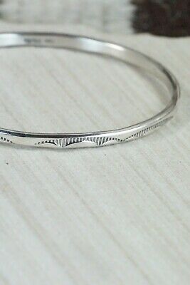 Navajo Sterling Silver Bangle Cuff - Elaine Tahe