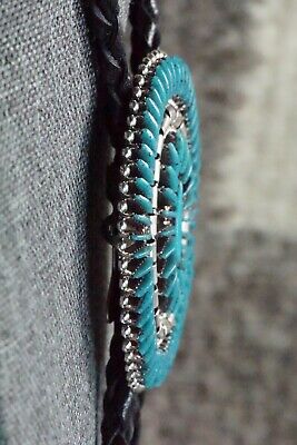 Turquoise & Sterling Silver Bolo Tie - Edmund Cooeyate