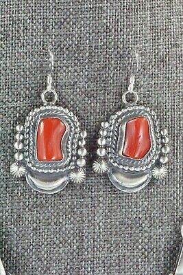 Turquoise, Coral & Sterling Silver Necklace and Earrings - Tom Lewis