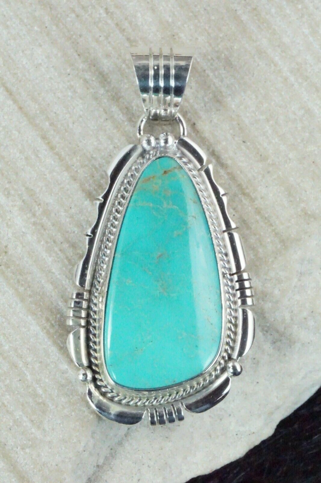 Turquoise & Sterling Silver Pendant - Samuel Yellowhair