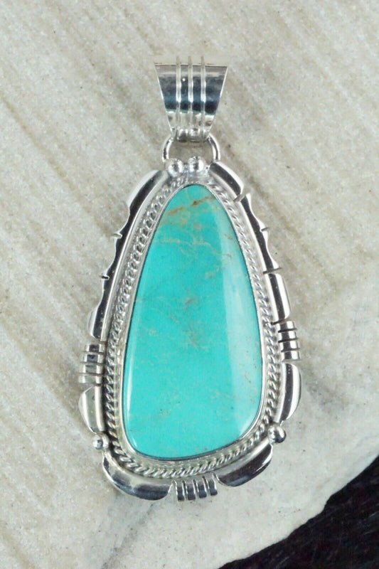 Turquoise & Sterling Silver Pendant - Samuel Yellowhair
