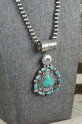 Turquoise Pendant & Sterling Silver Necklace - Tom Lewis