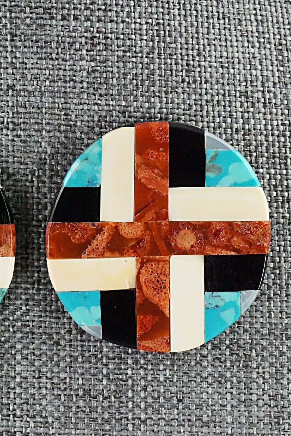 Multi Stone Inlay Earrings - Chaslyn Crespin