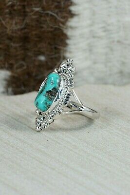 Navajo Turquoise & Sterling Silver Ring - Daniel Benally - Size 6.25