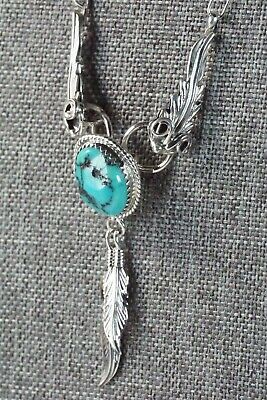 Turquoise & Sterling Silver Necklace - Lee Shorty