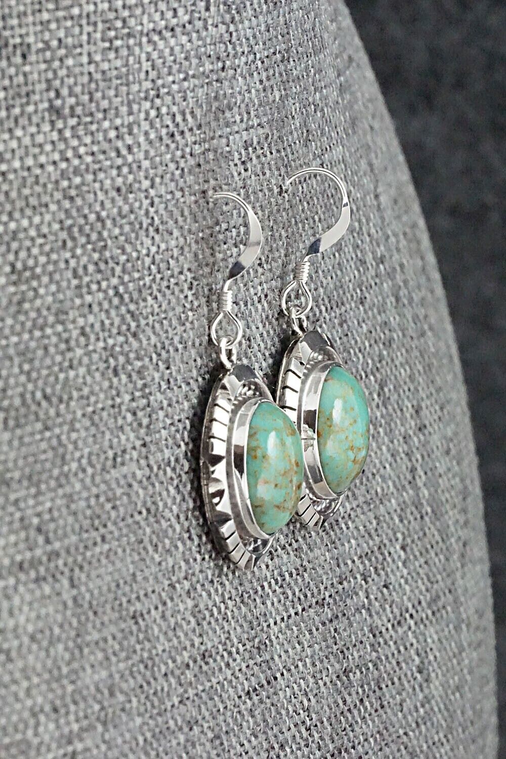 Turquoise & Sterling Silver Earrings - Amos Begay