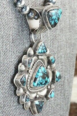 Turquoise and Sterling Silver Pendant & Necklace - Tom Lewis - High Lonesome Trading