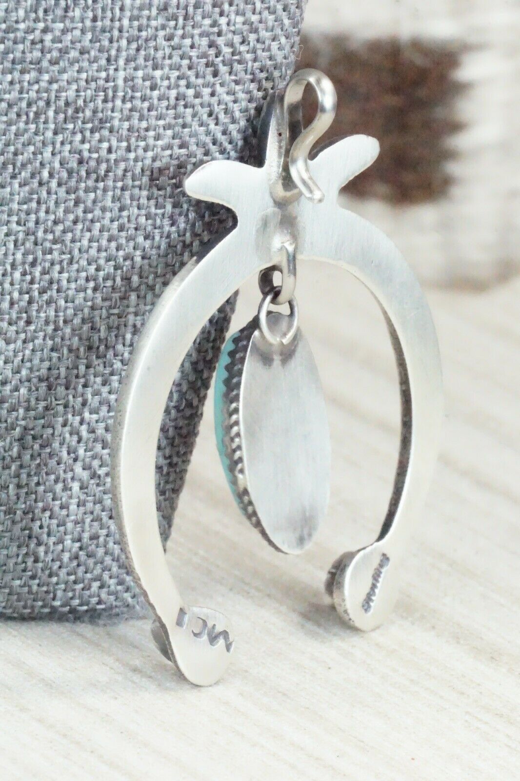 Turquoise and Sterling Silver Pendant - Martha Cayatineto - High Lonesome Trading