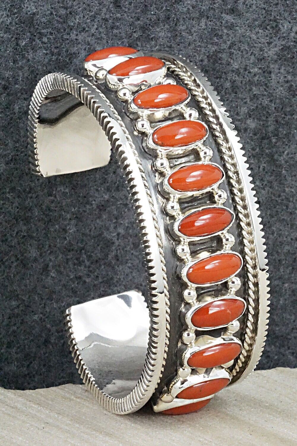 Coral & Sterling Silver Bracelet - Tom Lewis