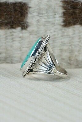 Navajo Turquoise and Sterling Silver Ring - Bobby Platero - 10.25