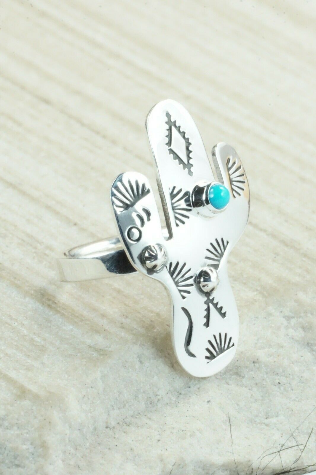 Turquoise and Sterling Silver Ring - Murphy Platero - Size 7