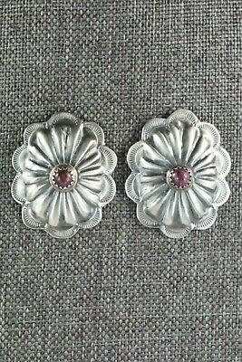 Spiny Oyster & Sterling Silver Earrings - Joan Begay