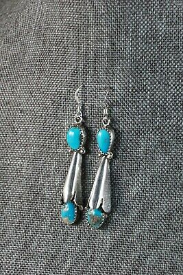 Navajo Turquoise and Sterling Silver Earrings - Roger Pino