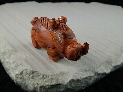 Hog Zuni Fetish Carving - Louise Ponchuella - High Lonesome Trading