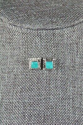 Navajo Turquoise & Sterling Silver Earrings - Jacinda Bodie