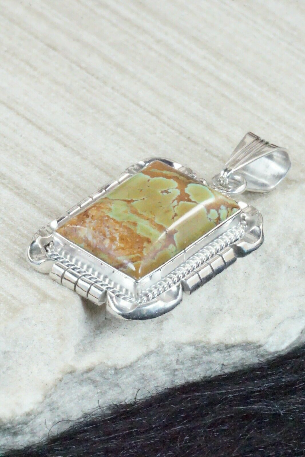 Turquoise & Sterling Silver Pendant - Samuel Yellowhair