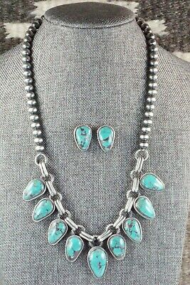 Turquoise & Sterling Silver Necklace and Earrings - Bobby Platero