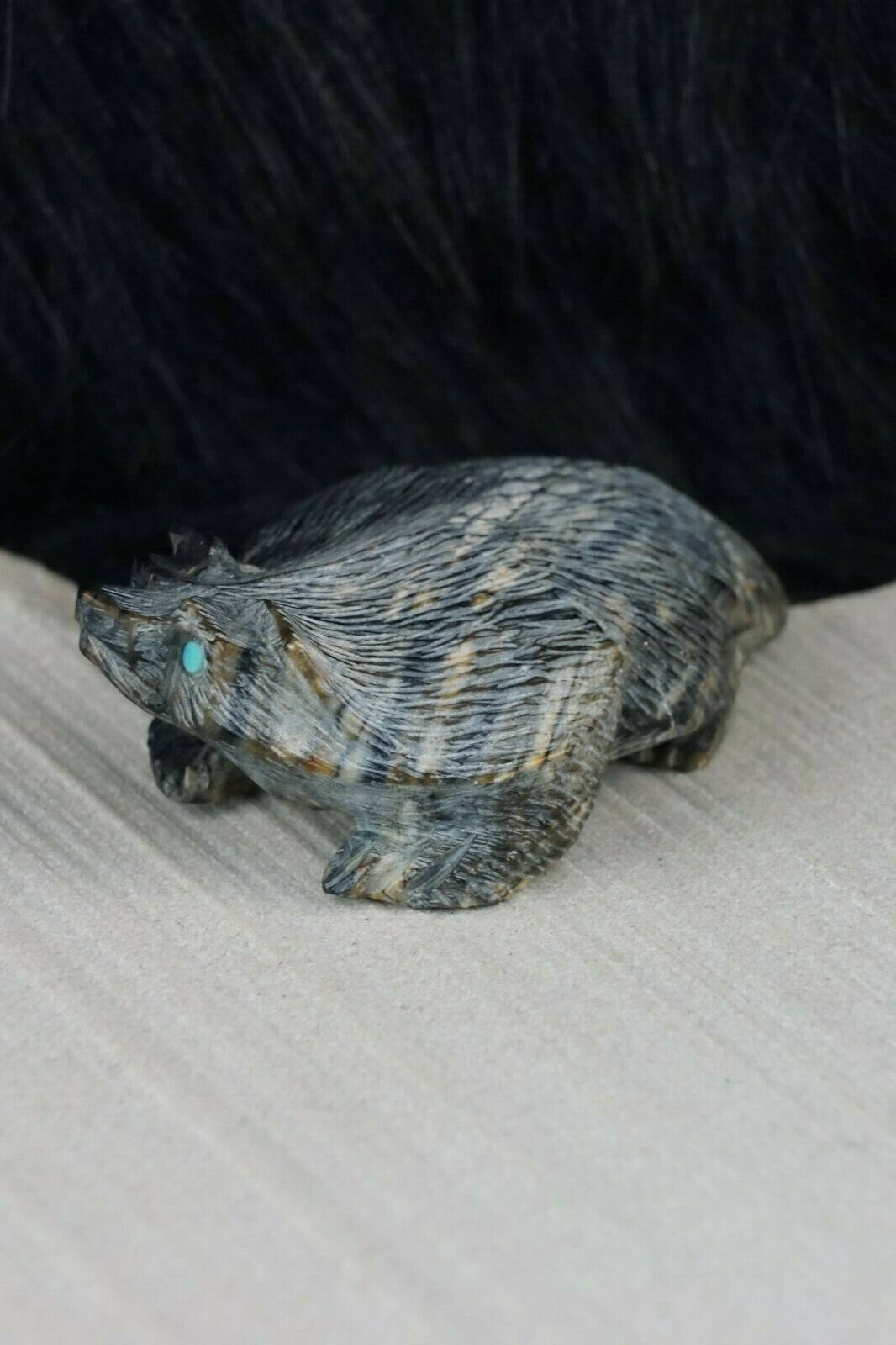 Badger Zuni Fetish Carving - Alvin Haloo - High Lonesome Trading