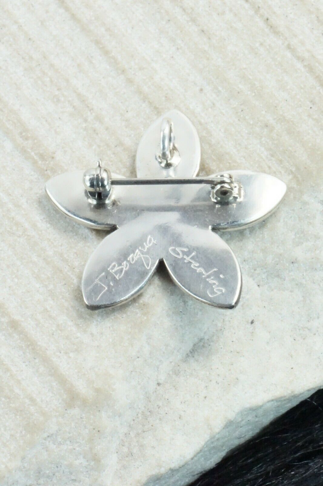 Turquoise & Sterling Silver Pendant / Pin - J Booqua
