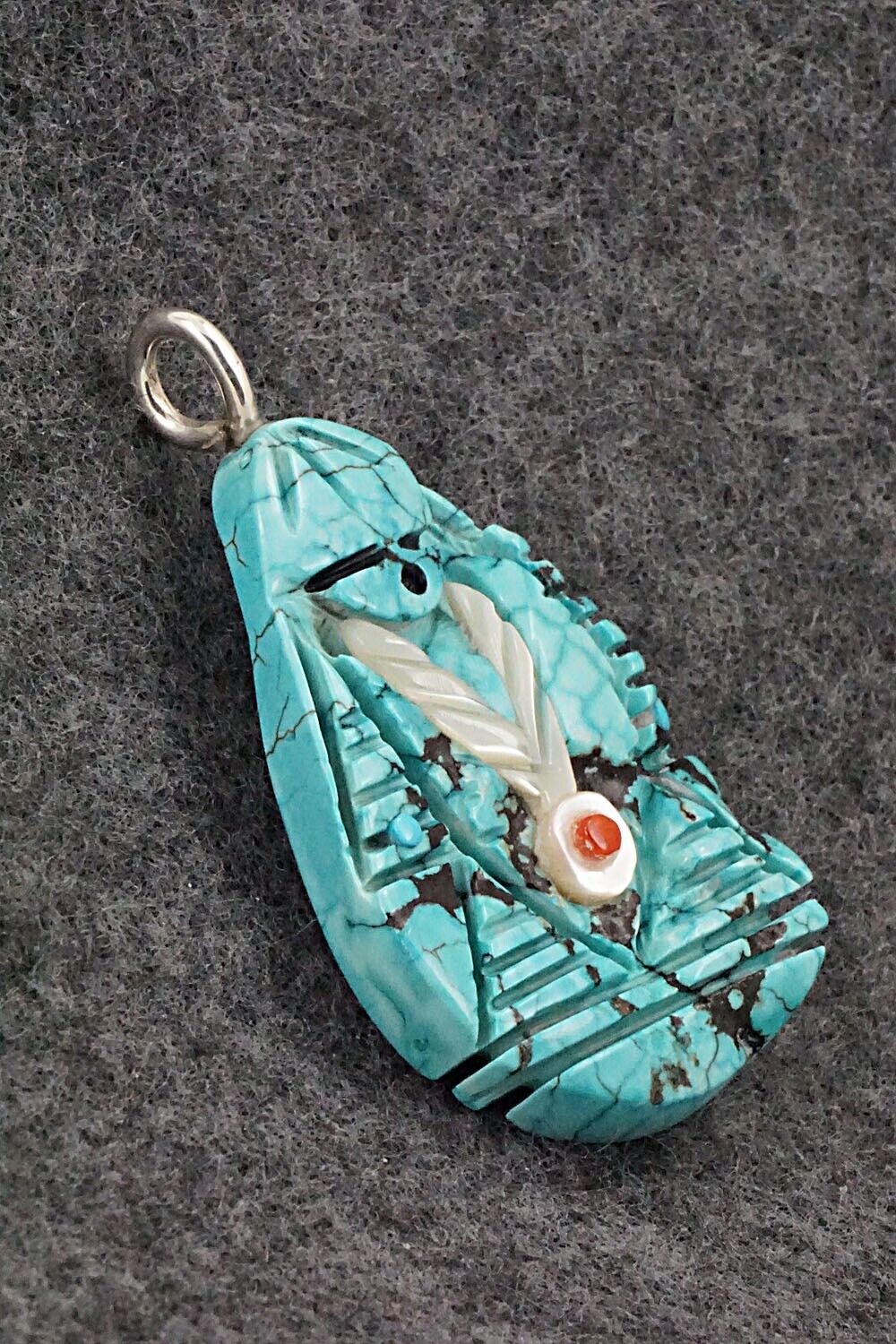 Turquoise Corn Maiden Pendant - Vickie Quandelacy