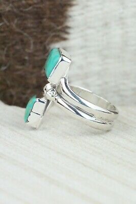 Turquoise & Sterling Silver Ring - Bobby Platero - Size 7.5