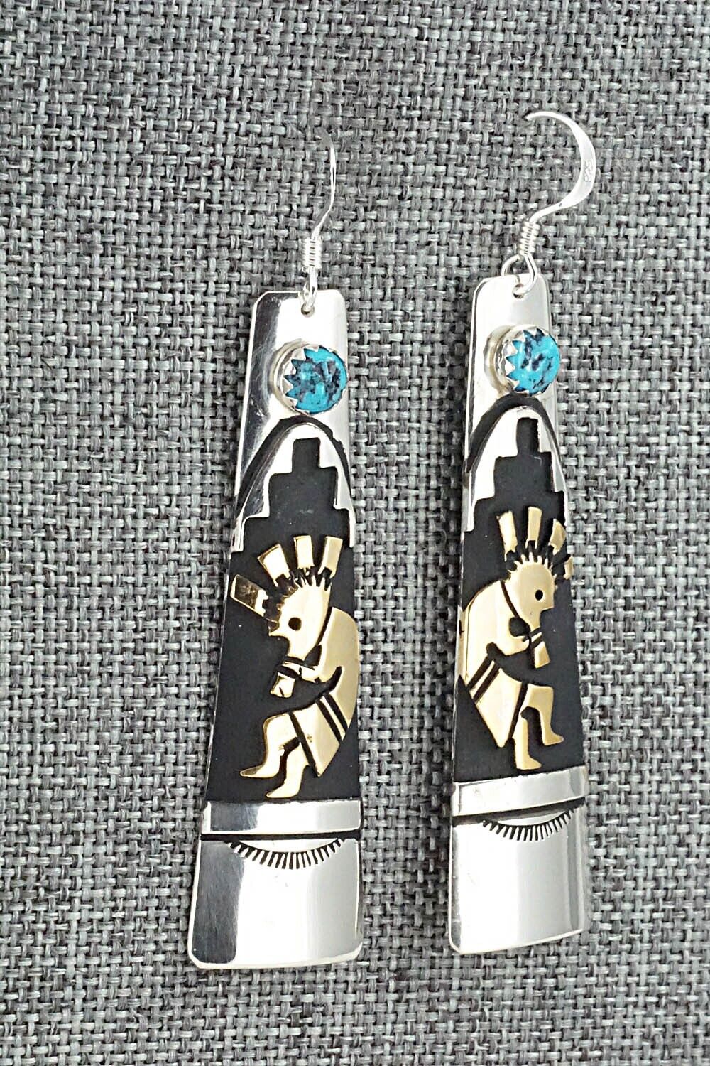 Turquoise & Sterling Silver Earrings - Rosita Singer