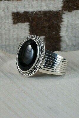 Navajo Onyx & Sterling Silver Bracelet - Jameson Delgarito - High Lonesome Trading