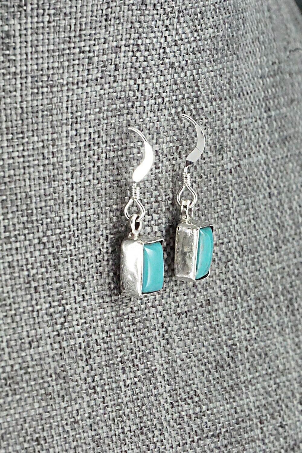 Turquoise & Sterling Silver Earrings - Lee Shorty
