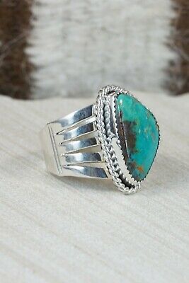 Navajo Turquoise & Sterling Silver Ring - Jeanette Saunders - Size 11.75
