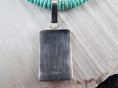 Zuni Sterling Silver Pendant & Turquoise Necklace - Frank Lahaleon - High Lonesome Trading