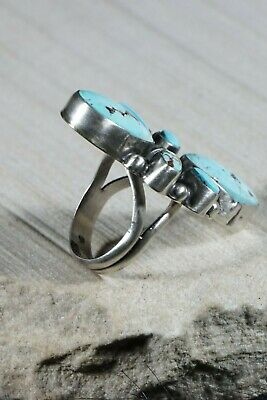 Navajo Turquoise and Sterling Silver Ring - Bobby Johnson - Size 8 - High Lonesome Trading