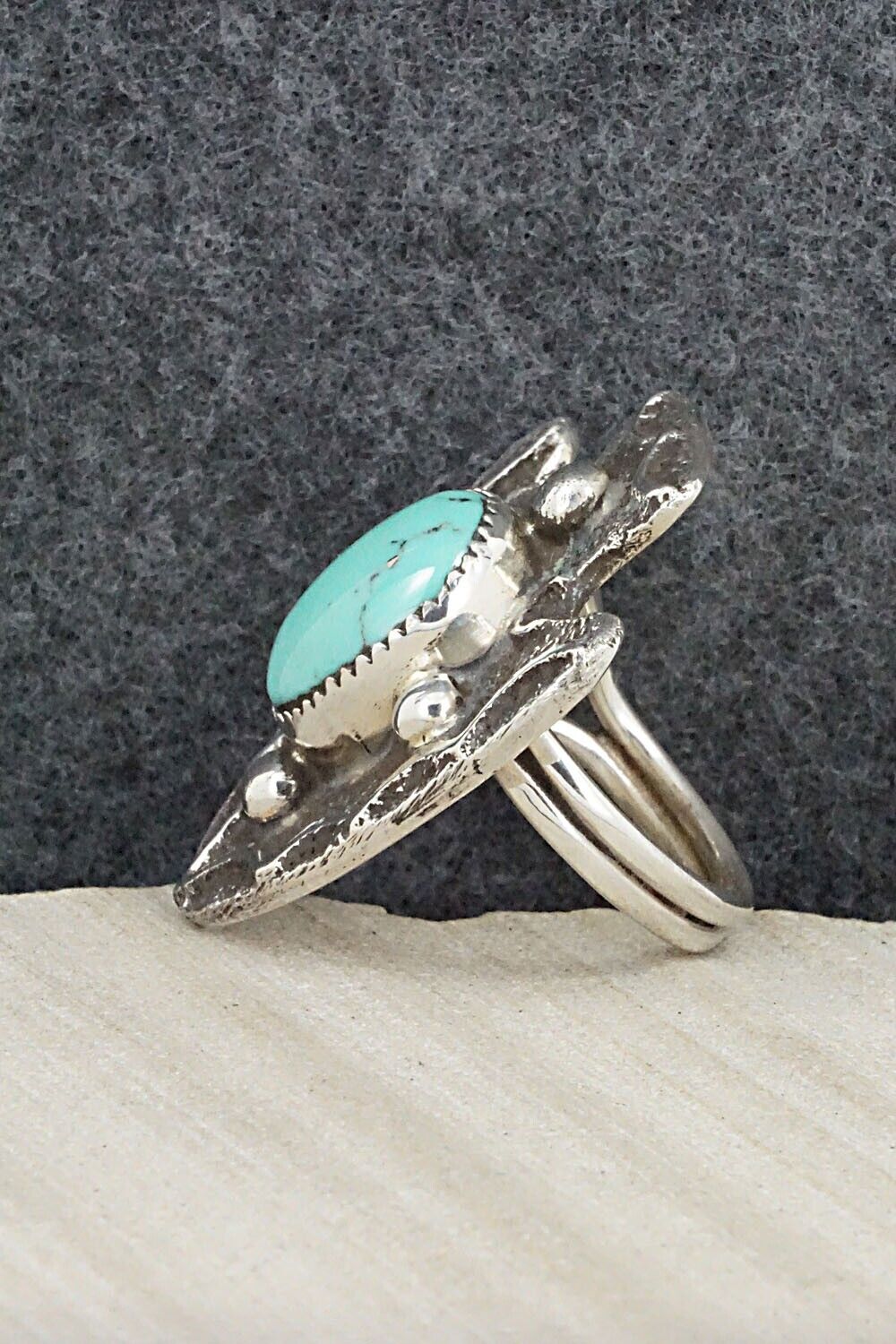 Turquoise & Sterling Silver Ring - Delbert Arviso - Size 8.25