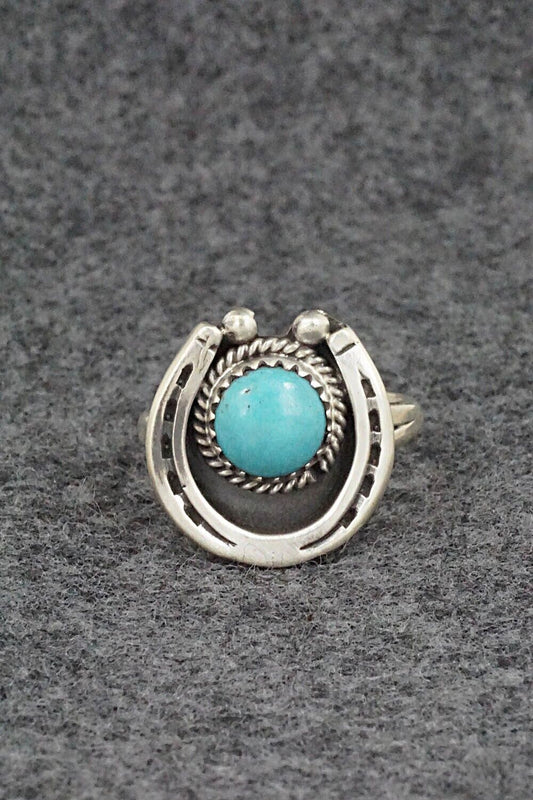 Turquoise & Sterling Silver Ring - Alice Rose Saunders - Size 8