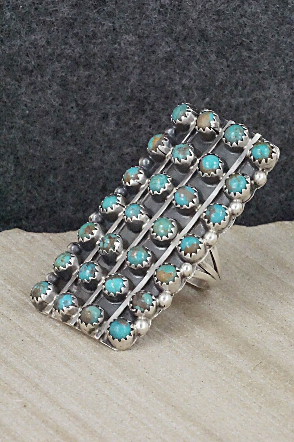 Turquoise & Sterling Silver Ring - Roberta Begay - Size 7.5