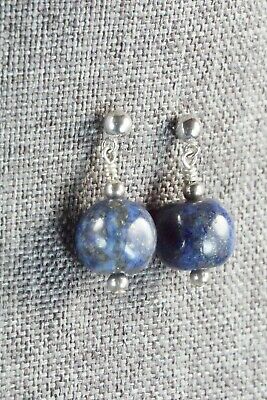 Lapis & Sterling Silver Earrings - Navajo