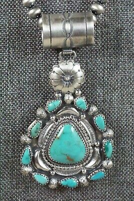 Turquoise Pendant & Sterling Silver Necklace - Tom Lewis
