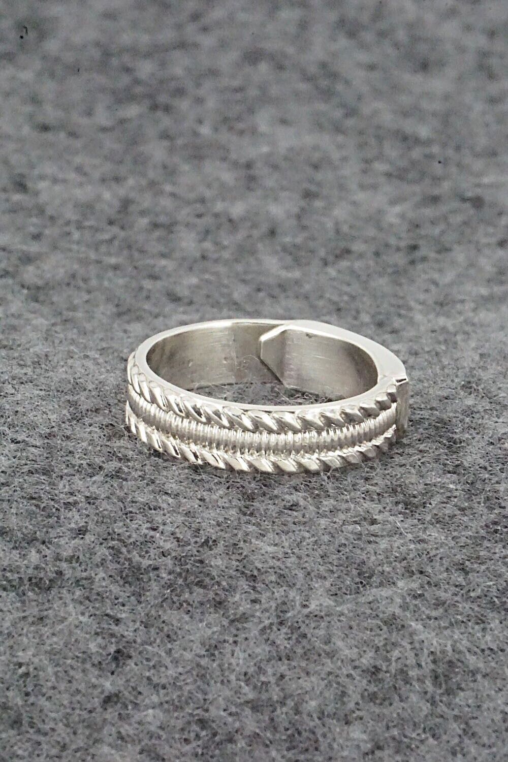 Opalite & Sterling Silver Inlay Ring - Orlando Laweka - Size 7.5