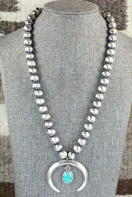 Turquoise & Sterling Silver Navajo Pearl Necklace - Jan Mariano