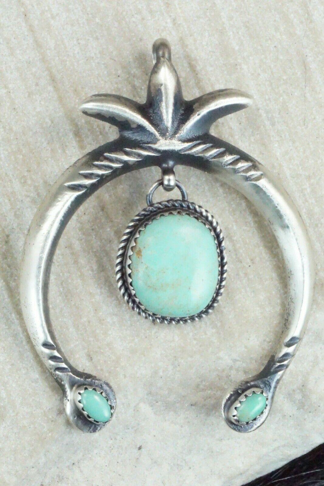 Turquoise and Sterling Silver Pendant - Martha Cayatineto - High Lonesome Trading