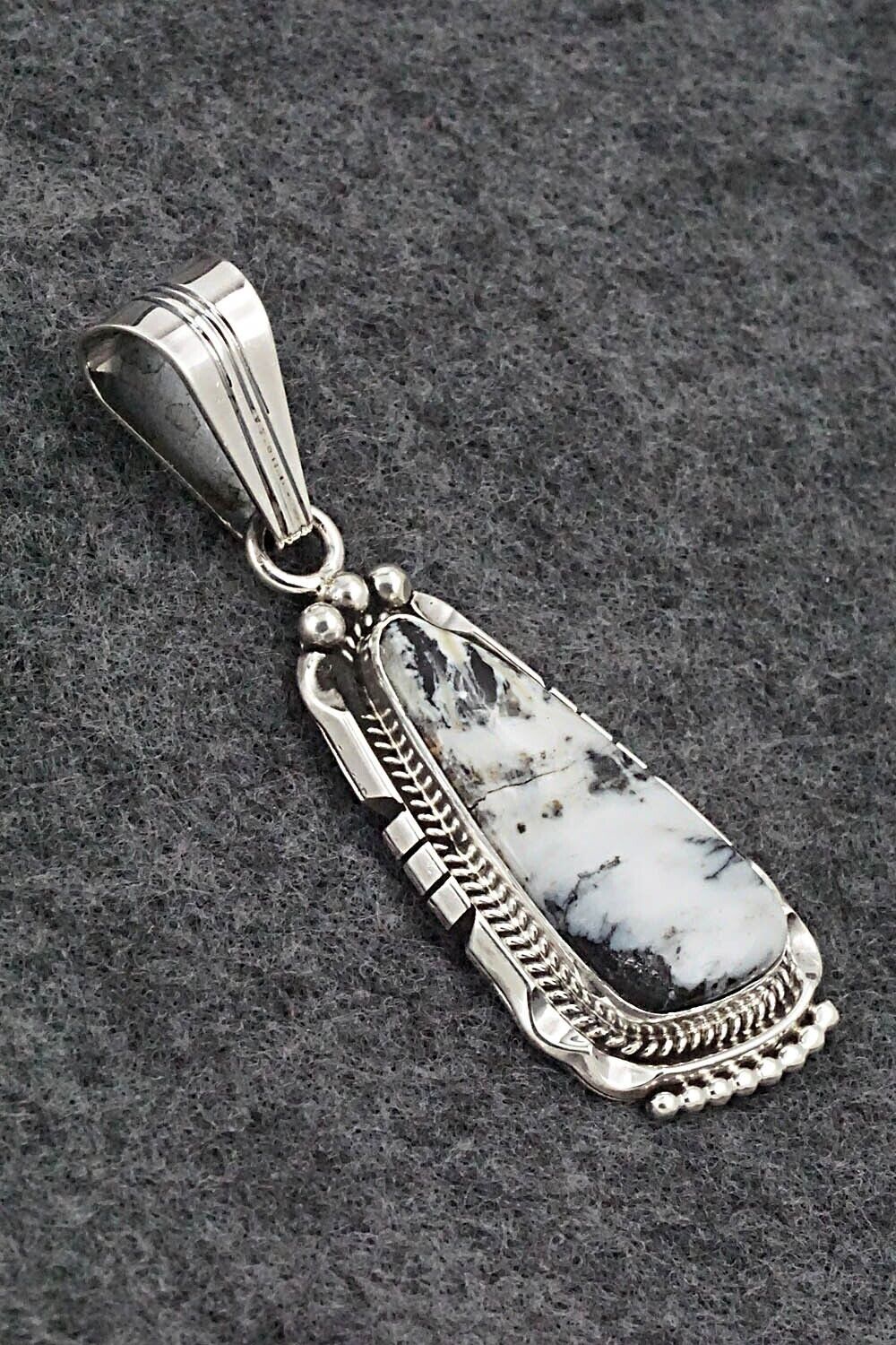 White Buffalo & Sterling Silver Pendant - Samuel Yellowhair