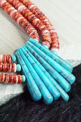 Spiny Oyster & Turquoise Necklace - Lupe Lovato