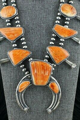 Navajo Spiny Oyster & Sterling Silver Squash Blossom - Raymond Delgarito - High Lonesome Trading