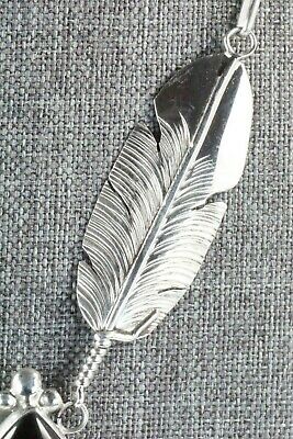 Onyx, Sterling Silver Feather & Chain Necklace - Ben Begay